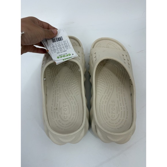 Crocs Echo Slide Men 5 Women 7 Beige Stucco Chunky Comfort Sandals - Picture 5 of 12